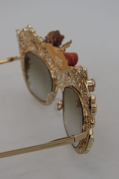 Gold Metal Crystals Angel Appliques DG2219 Sunglasses