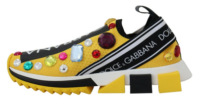 Yellow Sorrento Crystals Sneakers Shoes