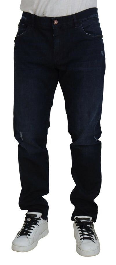 Dark Blue Cotton Stretch Skinny Denim Jeans