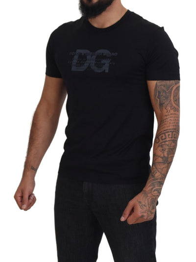 Black Logo Crew Neck Short Sleeves T-shirt