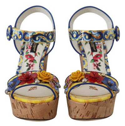 Majolica Crystal Wedges Sandals Shoes