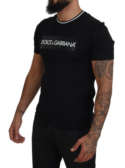 Black Logo Crew Neck Short Sleeves T-shirt