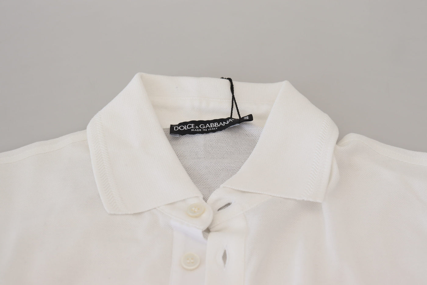 White Cotton Logo Short Sleeve Polo T-shirt