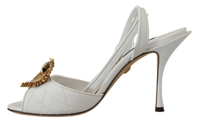 White Devotion Embellished Sandals Shoes