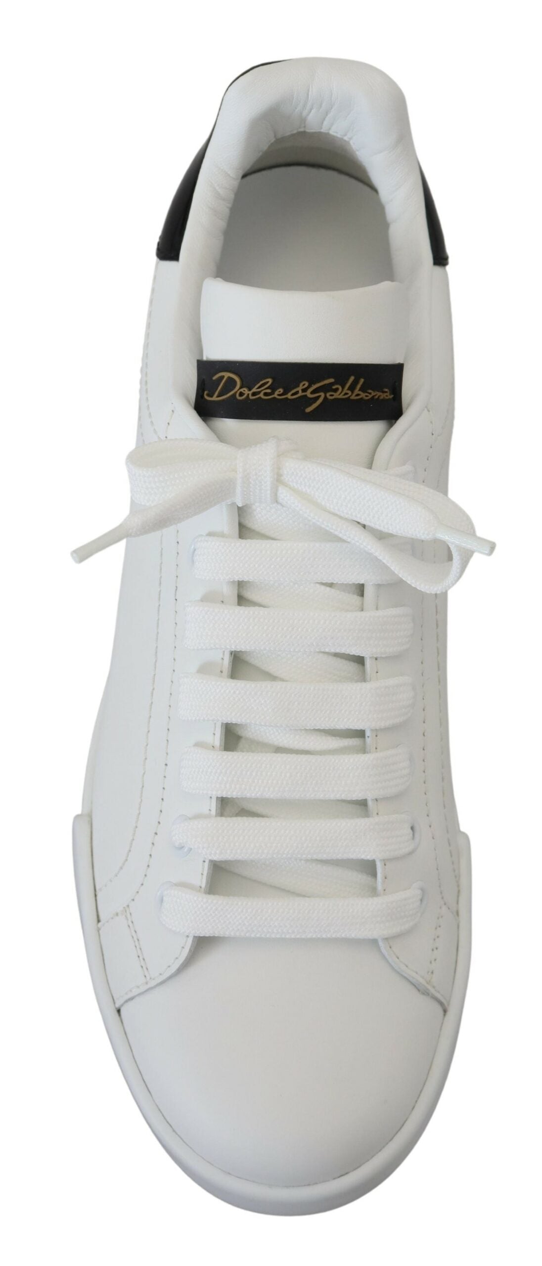 White Black Portofino Leather Sneakers Shoes