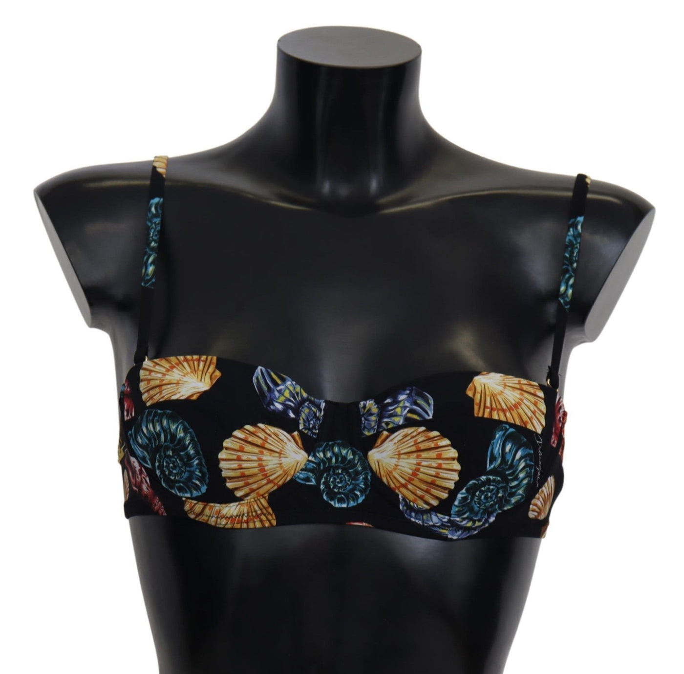 Black Seashells Print Women Swimwear Bikini Tops