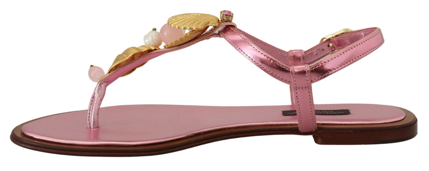 Pink Embellished Slides Flats Sandals Shoes