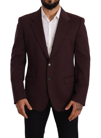 Purple Cotton Slim Blazer Jacket