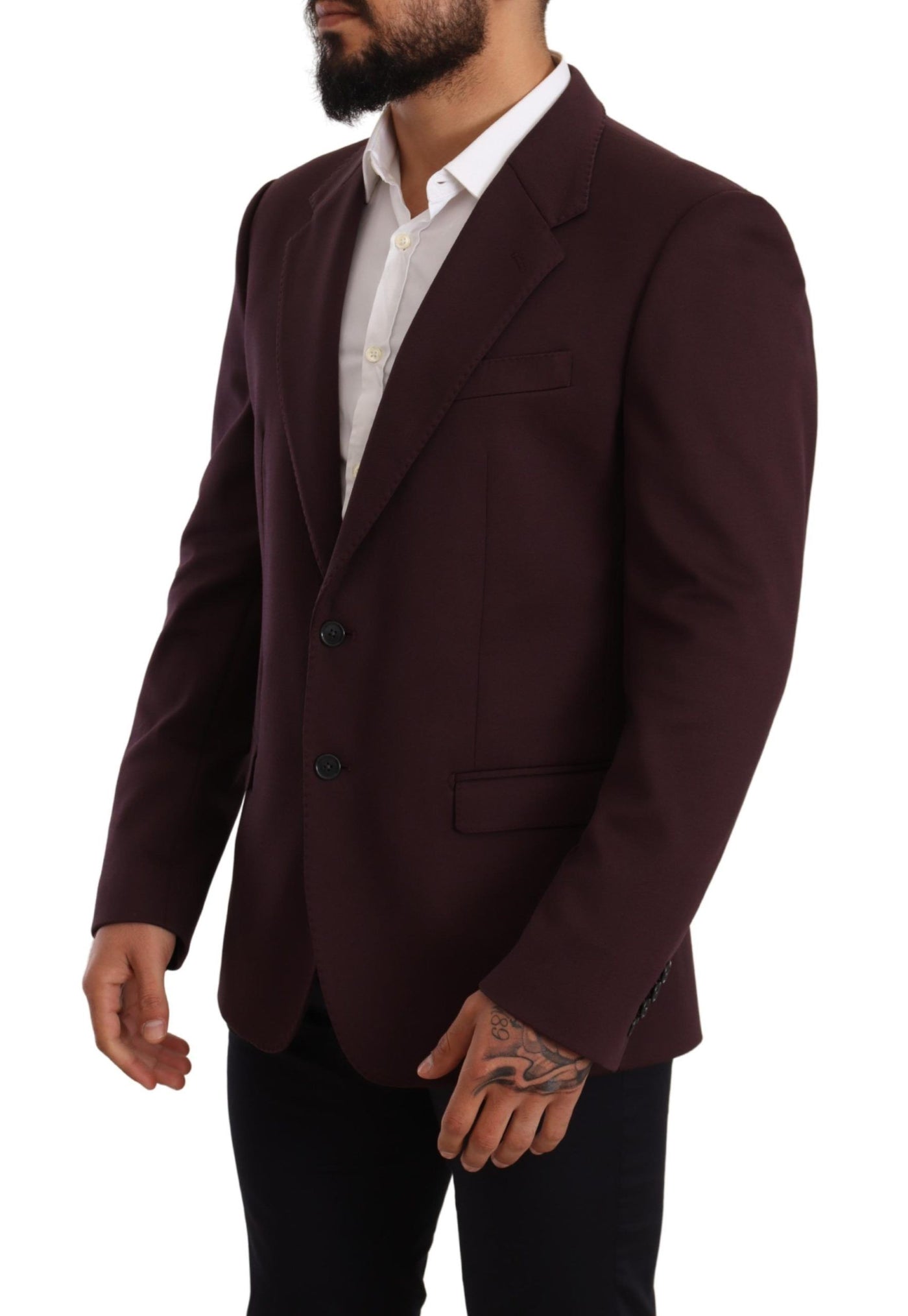 Purple Cotton Slim Blazer Jacket