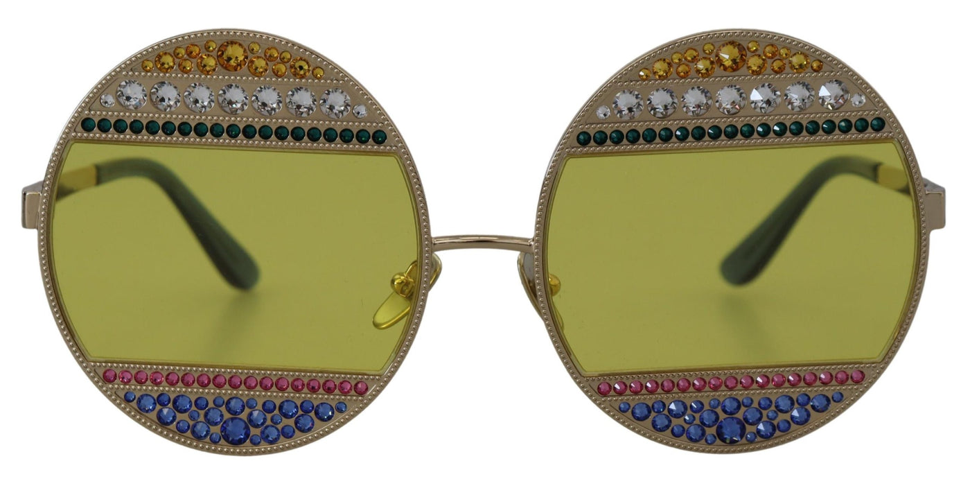 Gold Oval Metal Crystals Shades DG2209B Sunglasses