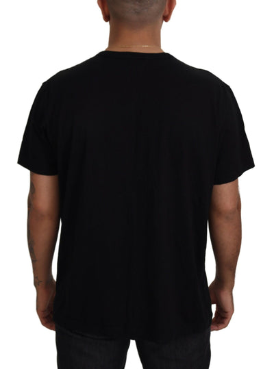 Black Logo Plaque Cotton Crew Neck T-shirt