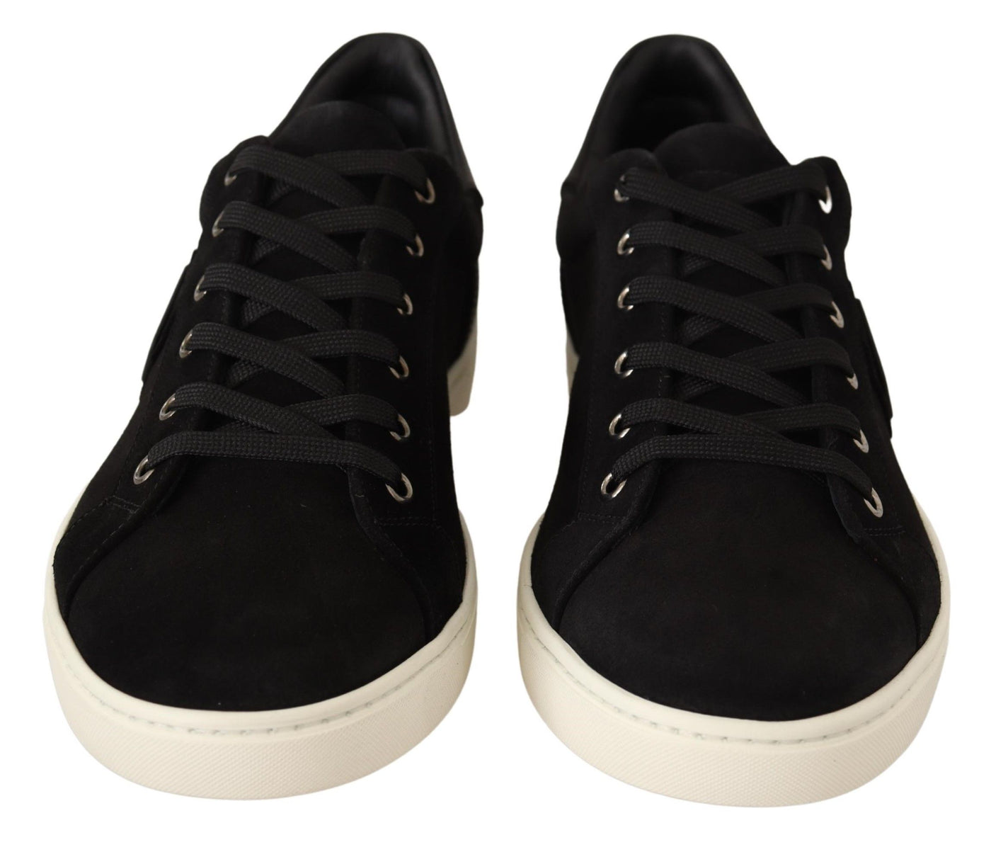 Black Suede Leather Mens Low Tops Sneakers