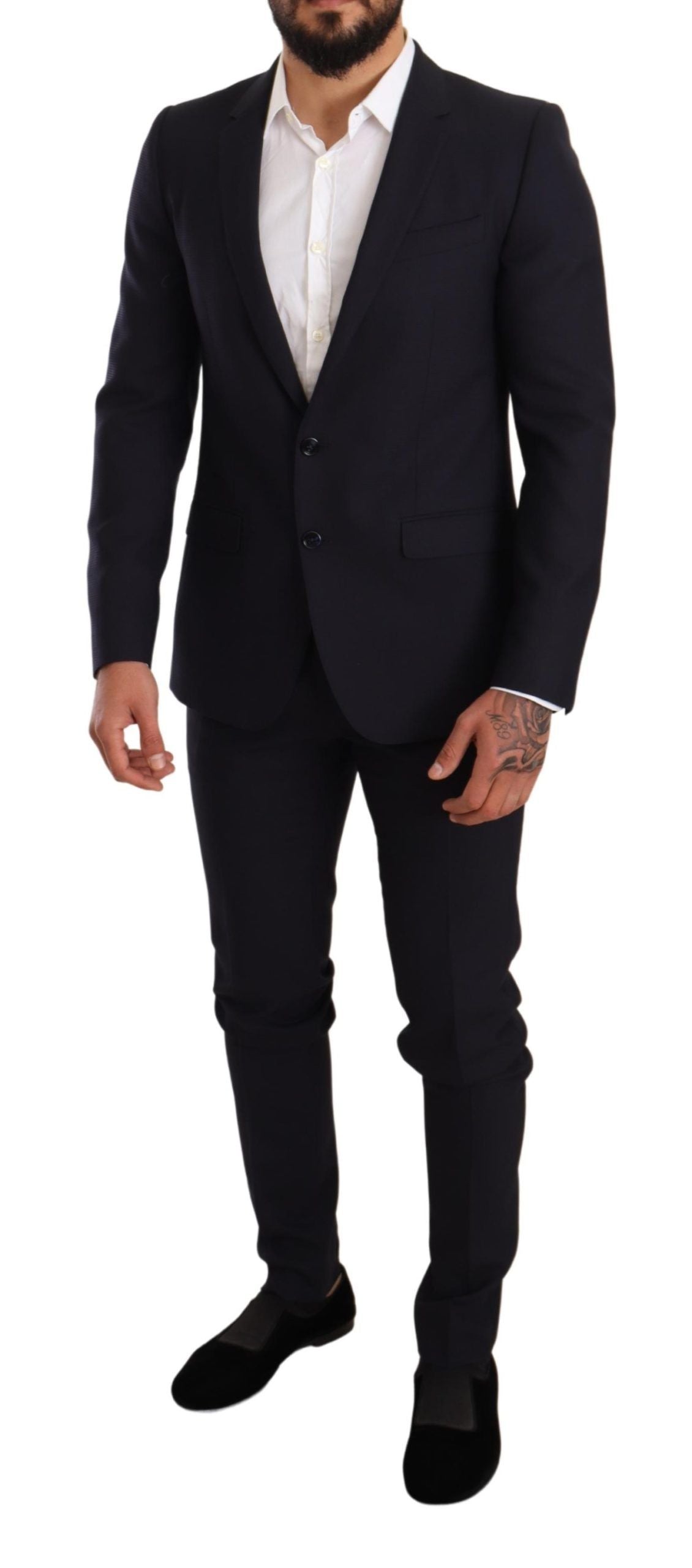 Blue Fantasy Slim Fit Wool MARTINI Suit