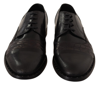 Black Leather Exotic Skins Formal Shoes