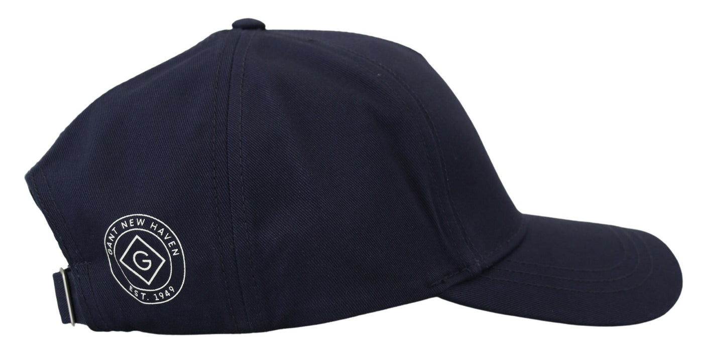 Blue Cotton Logo Print Baseball Cap Casual Hat