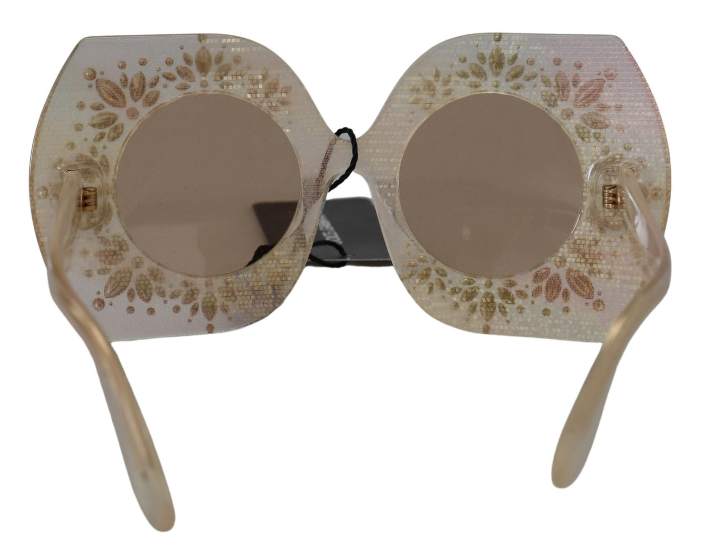 Beige Crystal Embellishment Round Frame DG4315 Sunglasses