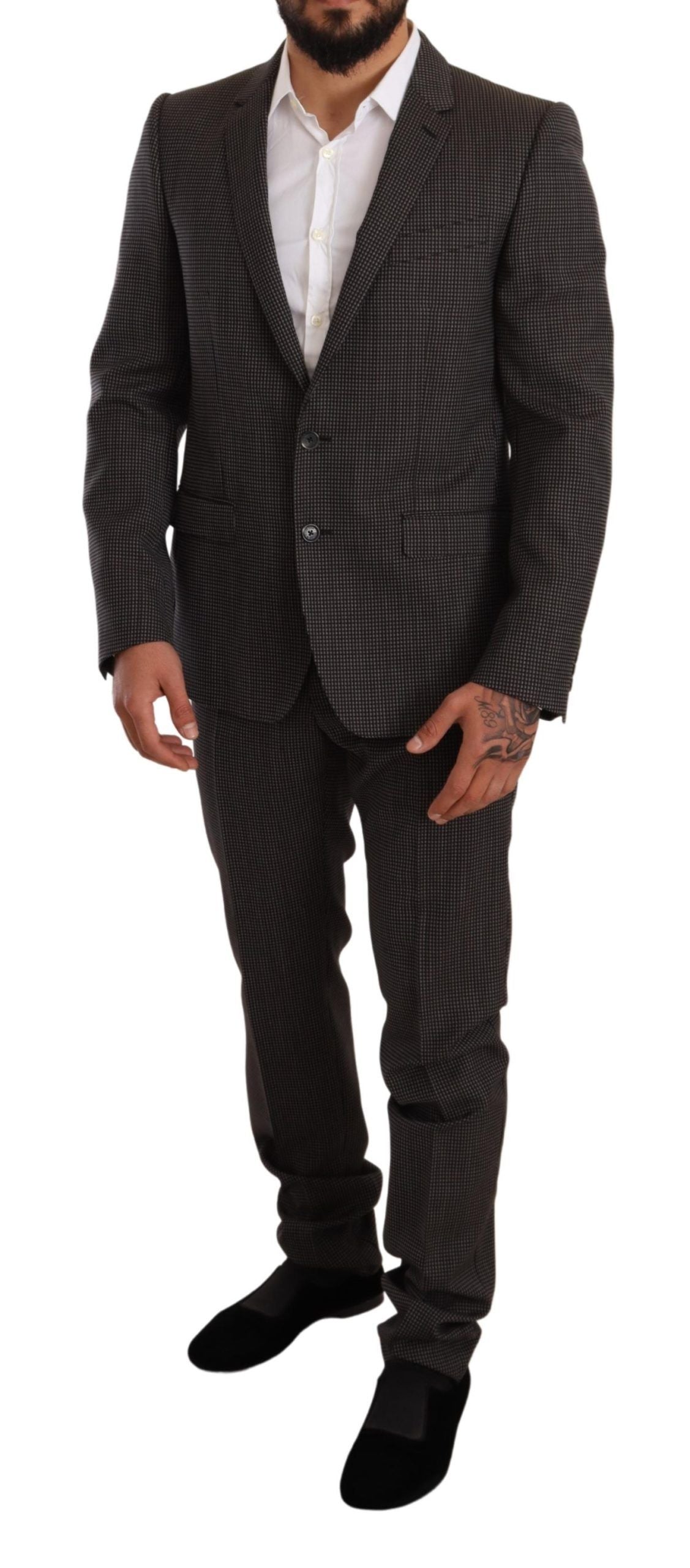 Black Fantasy Pattern Wool MARTINI Suit