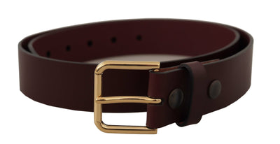 Brown Calf Leather Gold Tone Metal Buckle Belt