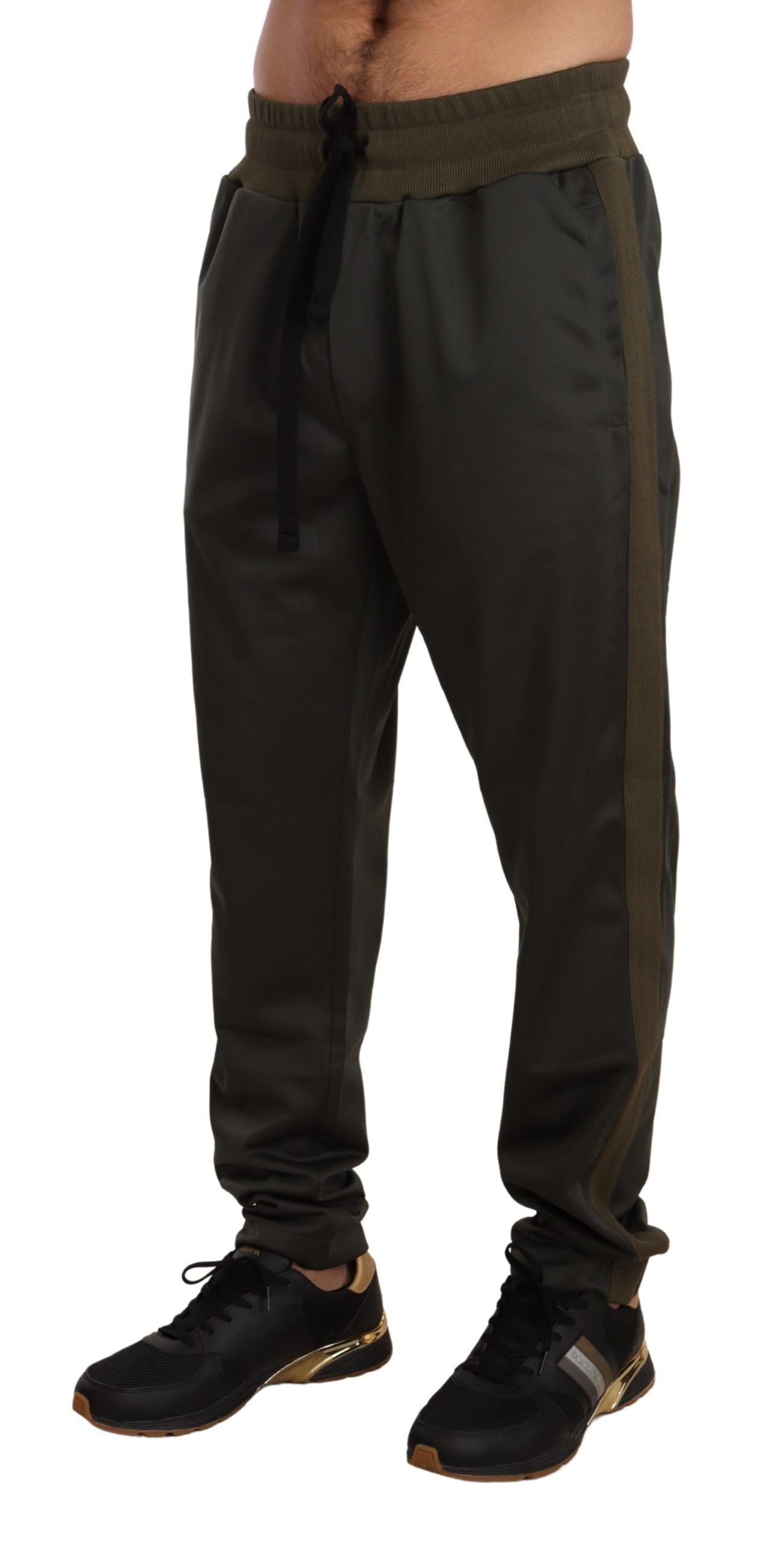 Green Polyester Jogging Sweatpant