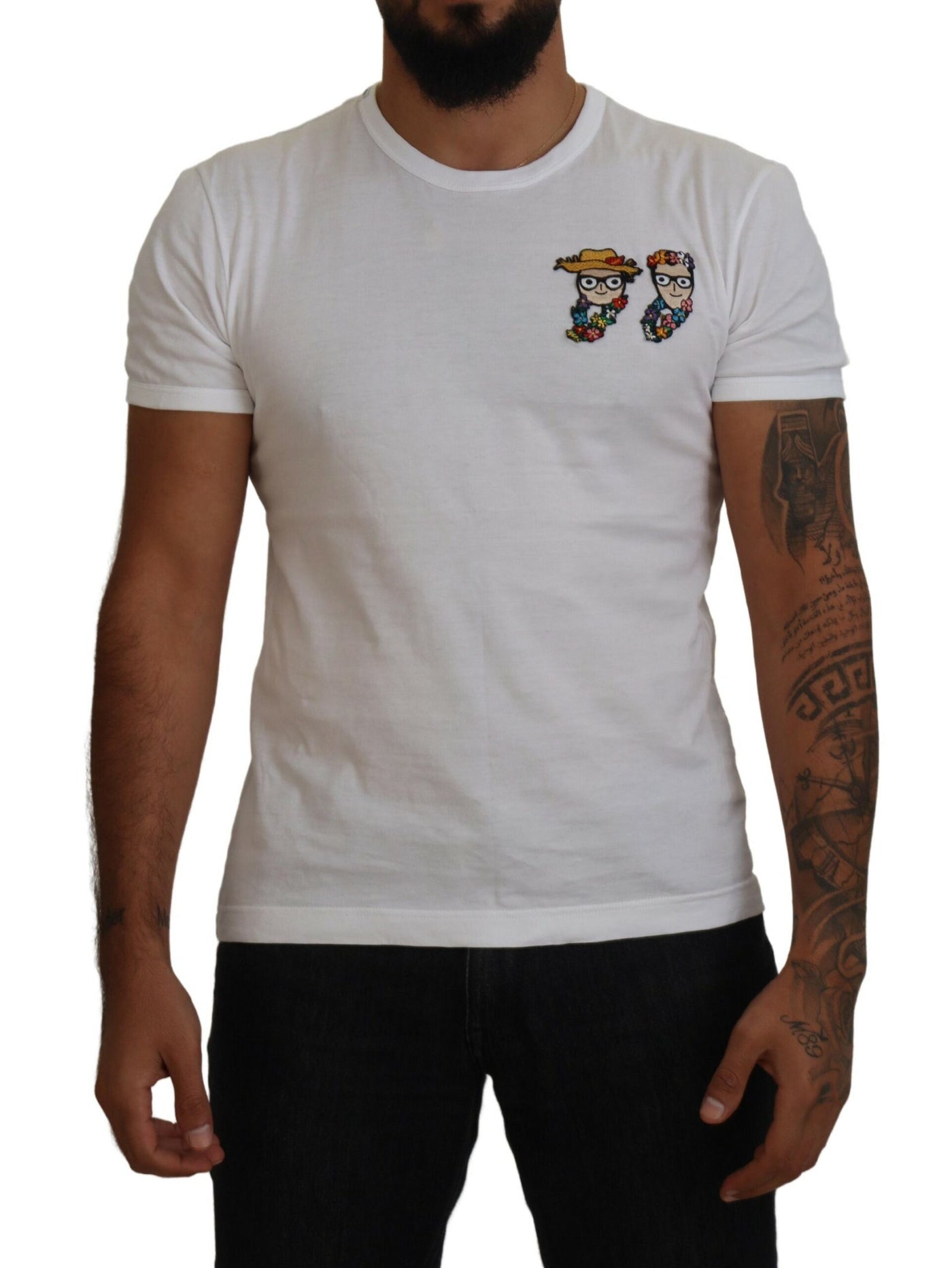 White #DGFamily Cotton Short Sleeves T-shirt