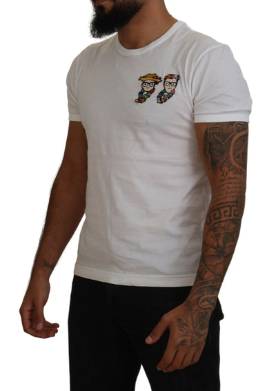 White #DGFamily Cotton Short Sleeves T-shirt