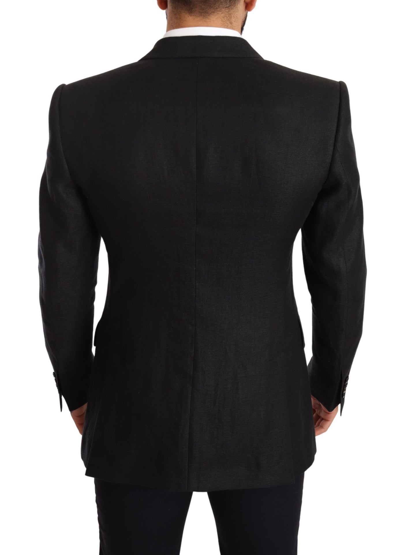 Black Linen Slim Fit Coat Jacket Blazer