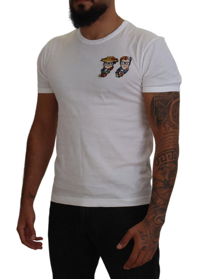 White #DGFamily Cotton Short Sleeves T-shirt