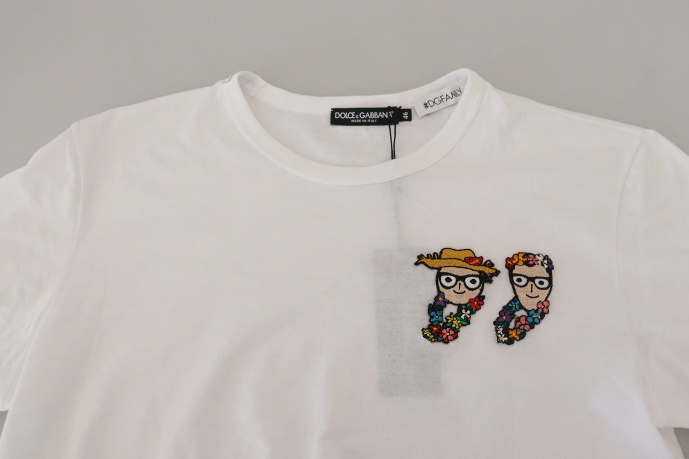 White #DGFamily Cotton Short Sleeves T-shirt