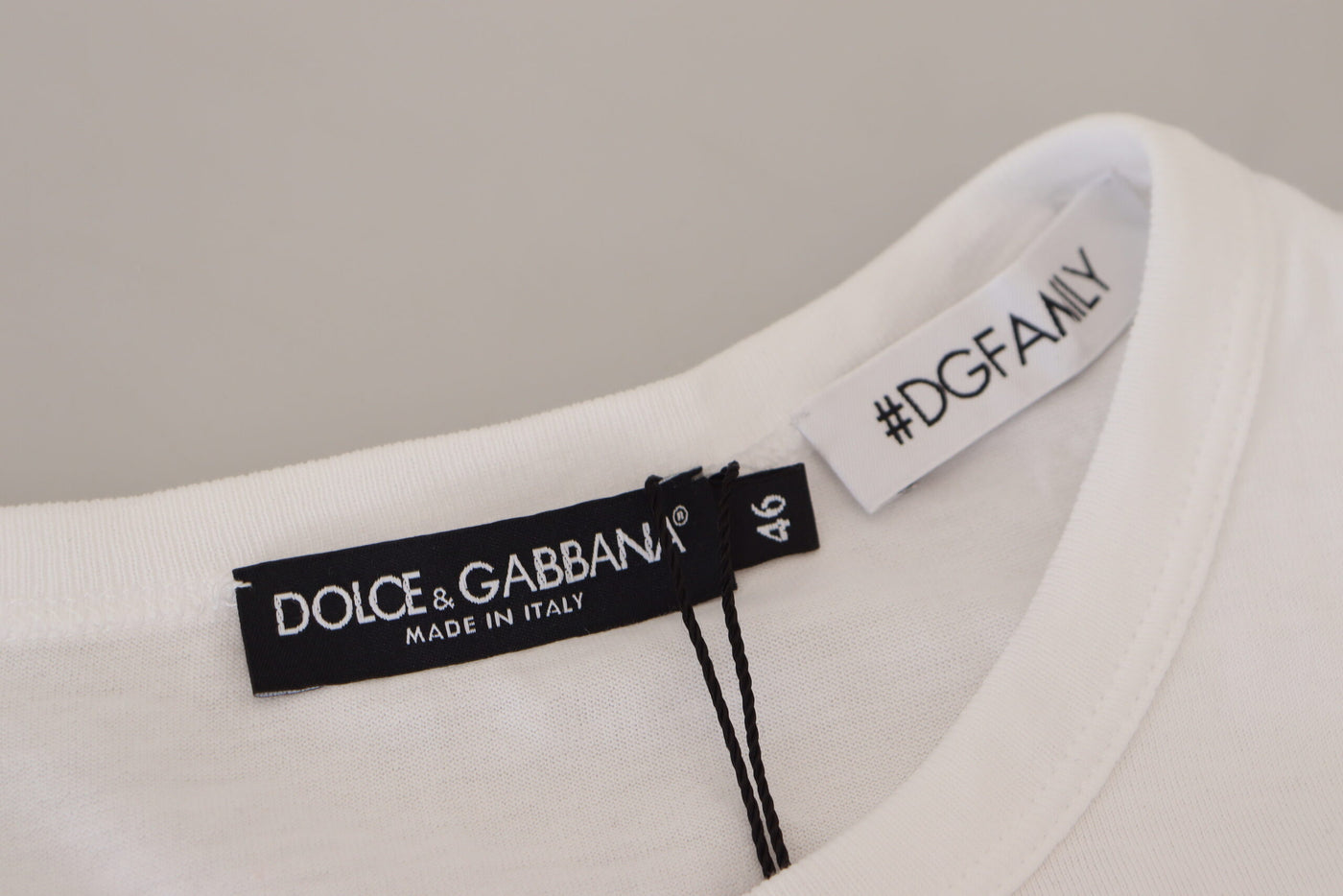 White #DGFamily Cotton Short Sleeves T-shirt