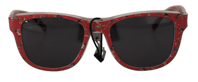 Red Floral Plastic Frame Round Lens DG4284 Sunglasses