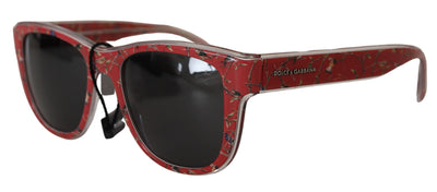 Red Floral Plastic Frame Round Lens DG4284 Sunglasses