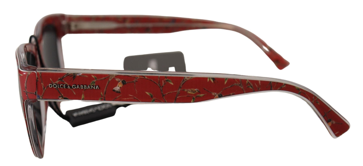 Red Floral Plastic Frame Round Lens DG4284 Sunglasses