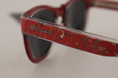 Red Floral Plastic Frame Round Lens DG4284 Sunglasses