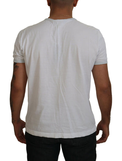 White Cotton Short Sleeve Round Neck T-shirt