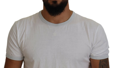 White Cotton Short Sleeve Round Neck T-shirt