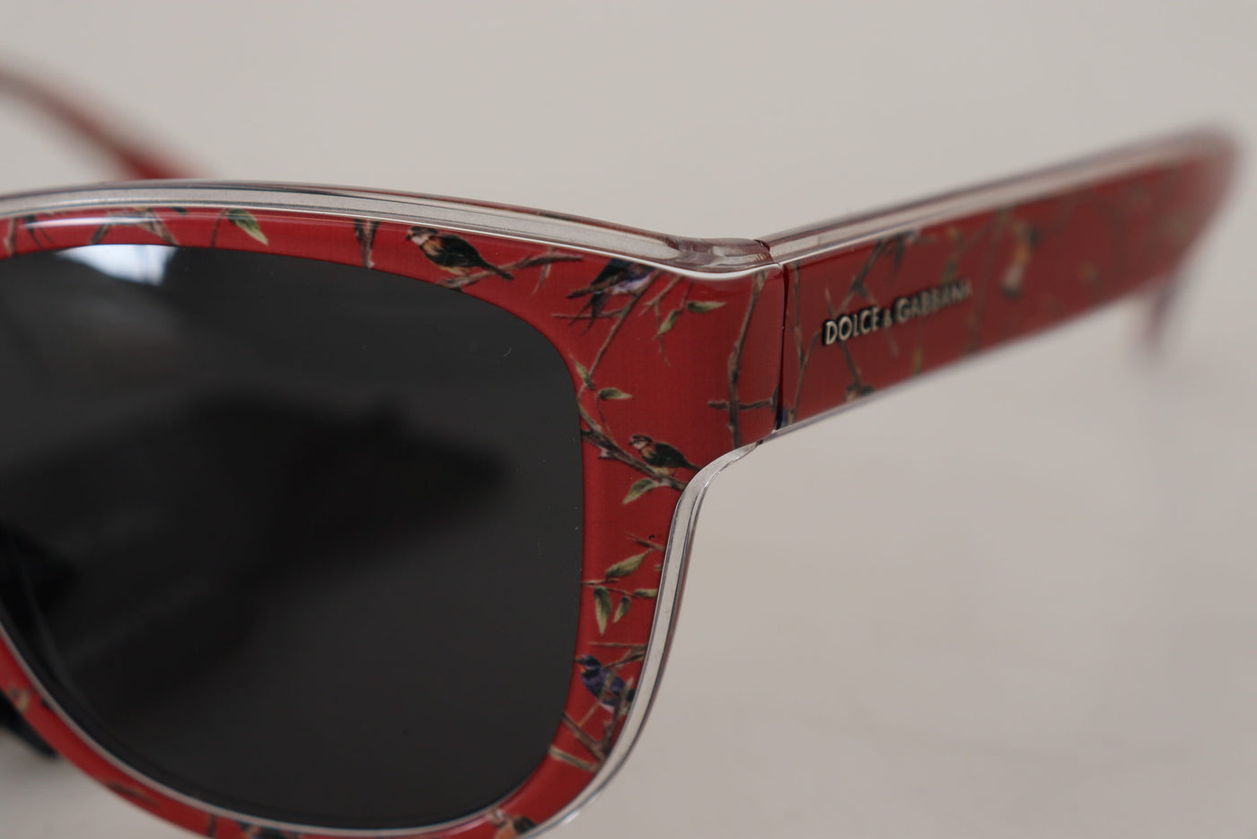 Red Floral Plastic Frame Round Lens DG4284 Sunglasses