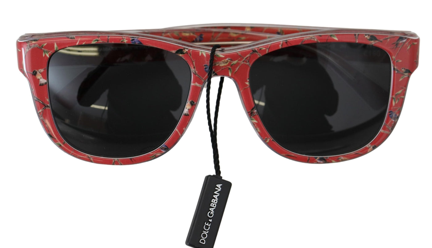 Red Floral Plastic Frame Round Lens DG4284 Sunglasses