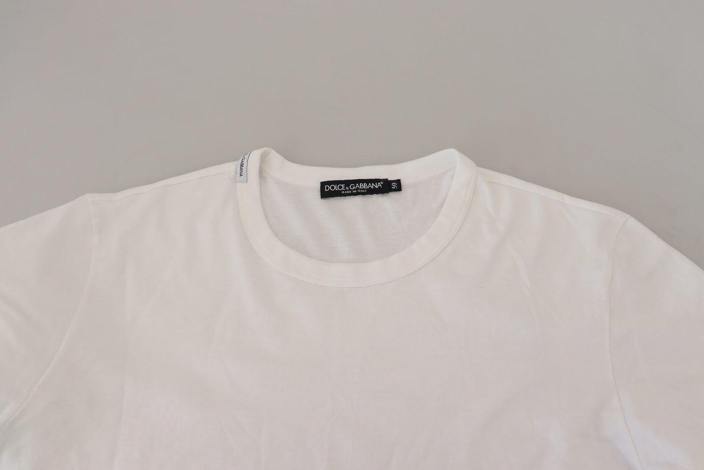 White Cotton Short Sleeves Crew Neck T-shirt