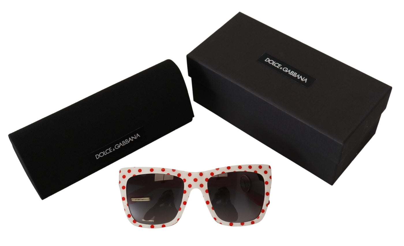 White Red Polka Dots Acetate DG4228 Sunglasses