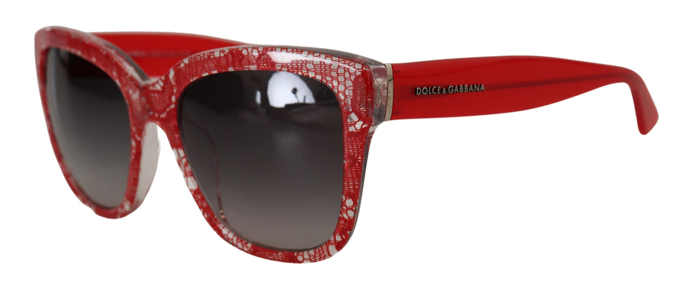 Red Lace Acetate Rectangle Shades DG422A Sunglasses