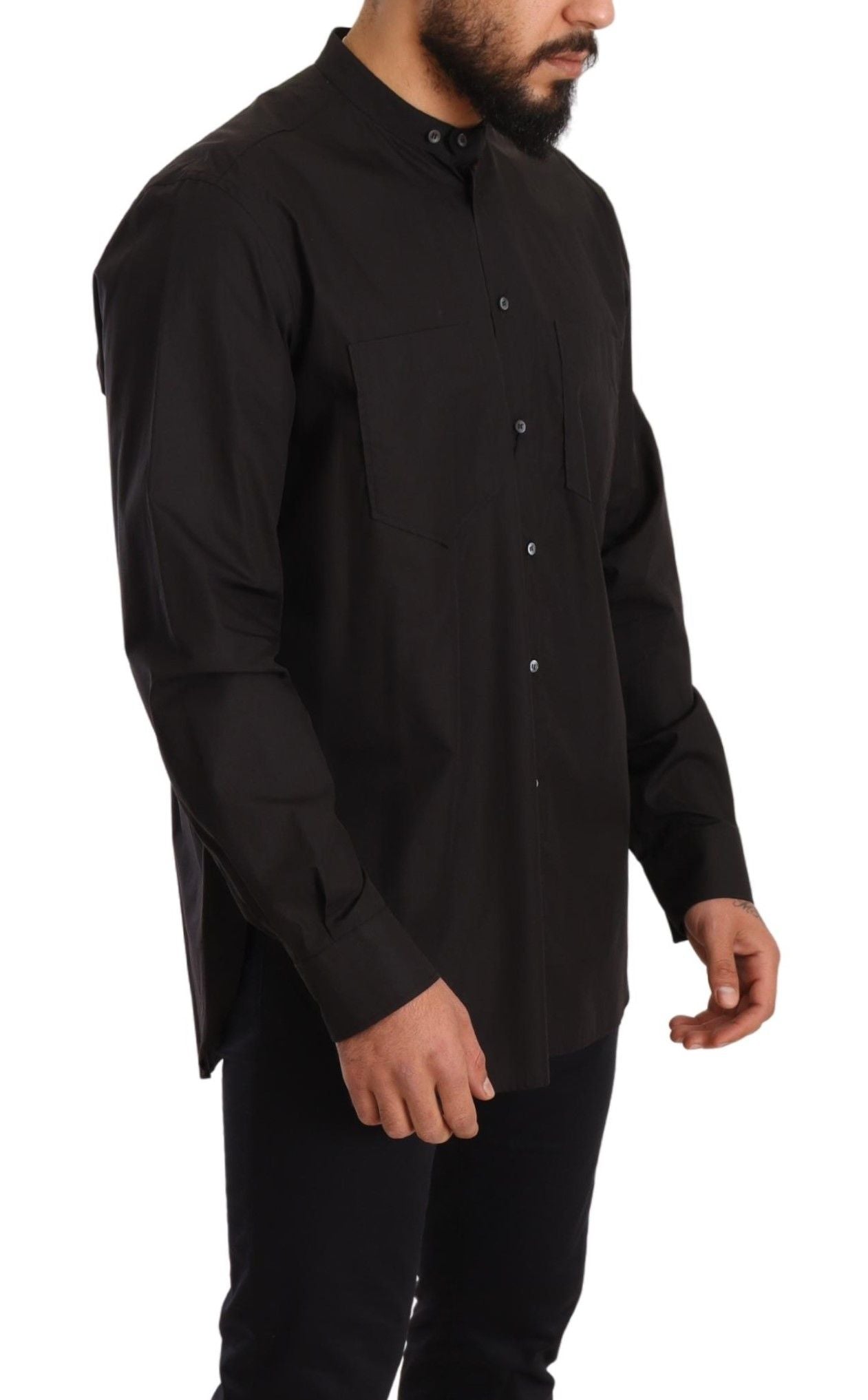 Black 100% Cotton Formal Dress Top Shirt