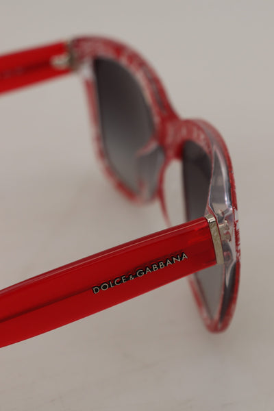 Red Lace Acetate Rectangle Shades DG422A Sunglasses