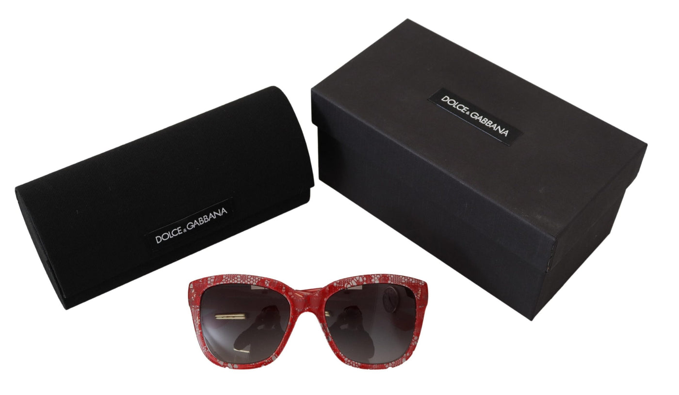 Red Lace Acetate Rectangle Shades DG422A Sunglasses