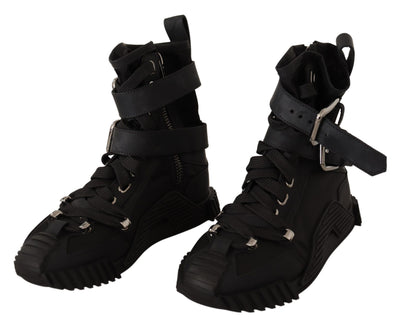 Black Trekking Boots High Cut Sneakers Shoes