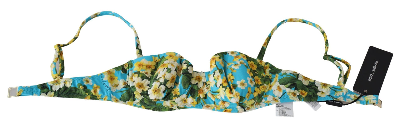 Light Blue Floral Swimsuit Beachwear Bikini Tops