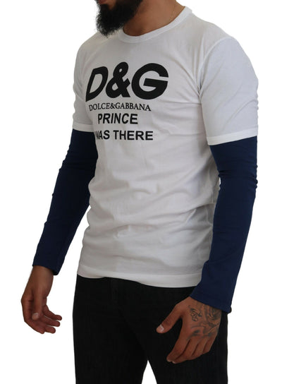 White DG Prince Crew Neck Pullover Sweater