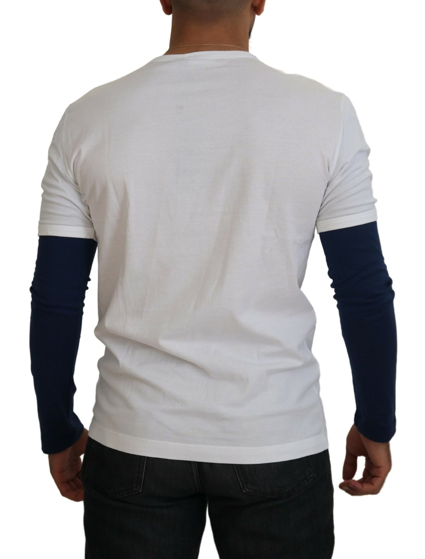 White DG Prince Crew Neck Pullover Sweater