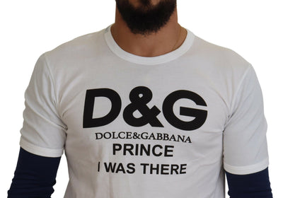 White DG Prince Crew Neck Pullover Sweater