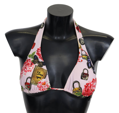 Multicolor Floral Butterfly Padlock Bikini Tops