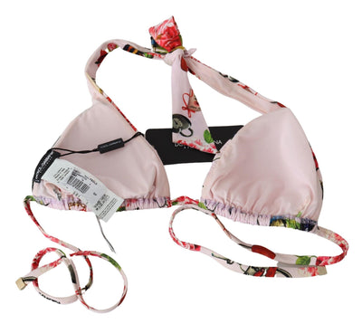 Multicolor Floral Butterfly Padlock Bikini Tops